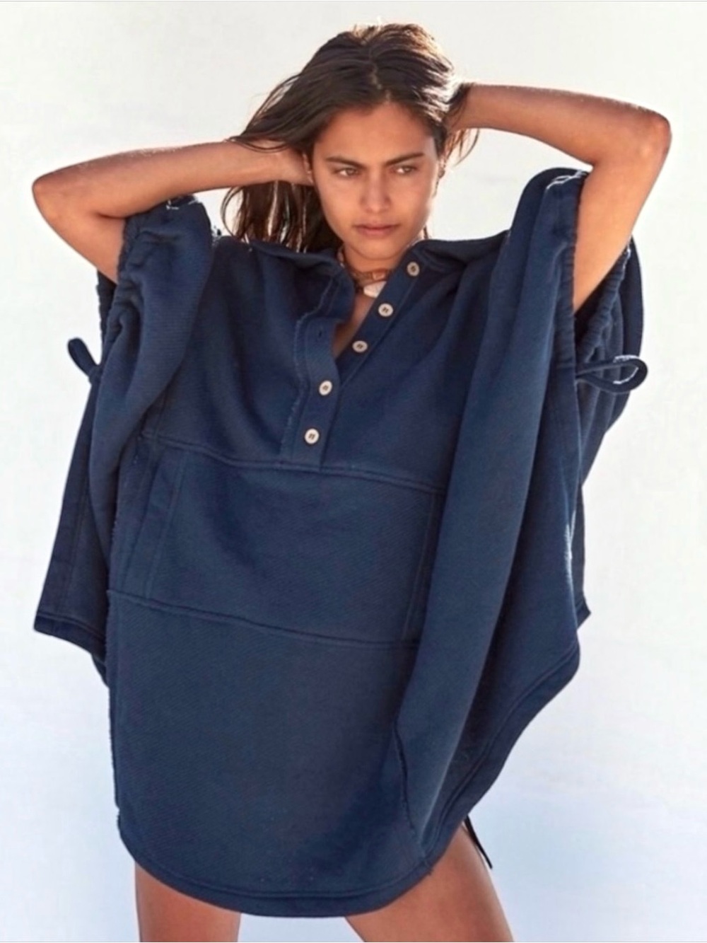 Free People Natalie Coverup Poncho Moonlit Ocean